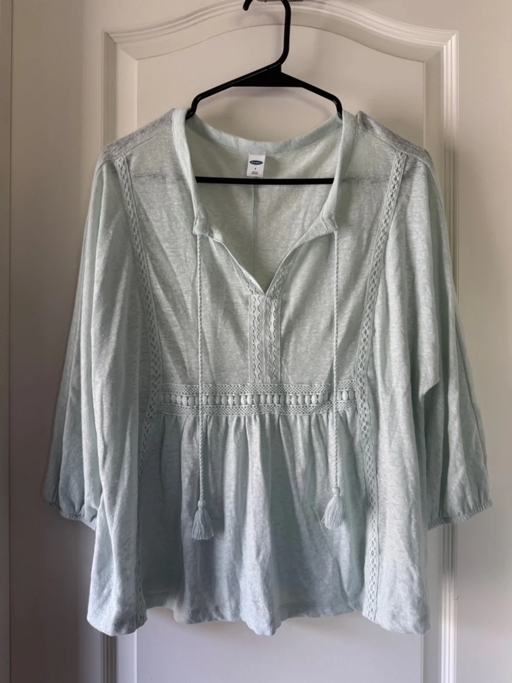 Old Navy Light Mint Lace-Trim Peasant Tunic / AA87 - Picture 1 of 4